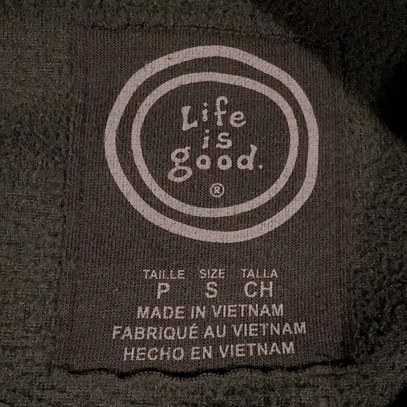 Life is Good Men’s small 1/4 zip fleece with pockets color is black (dark gray) - Picture 7 of 10